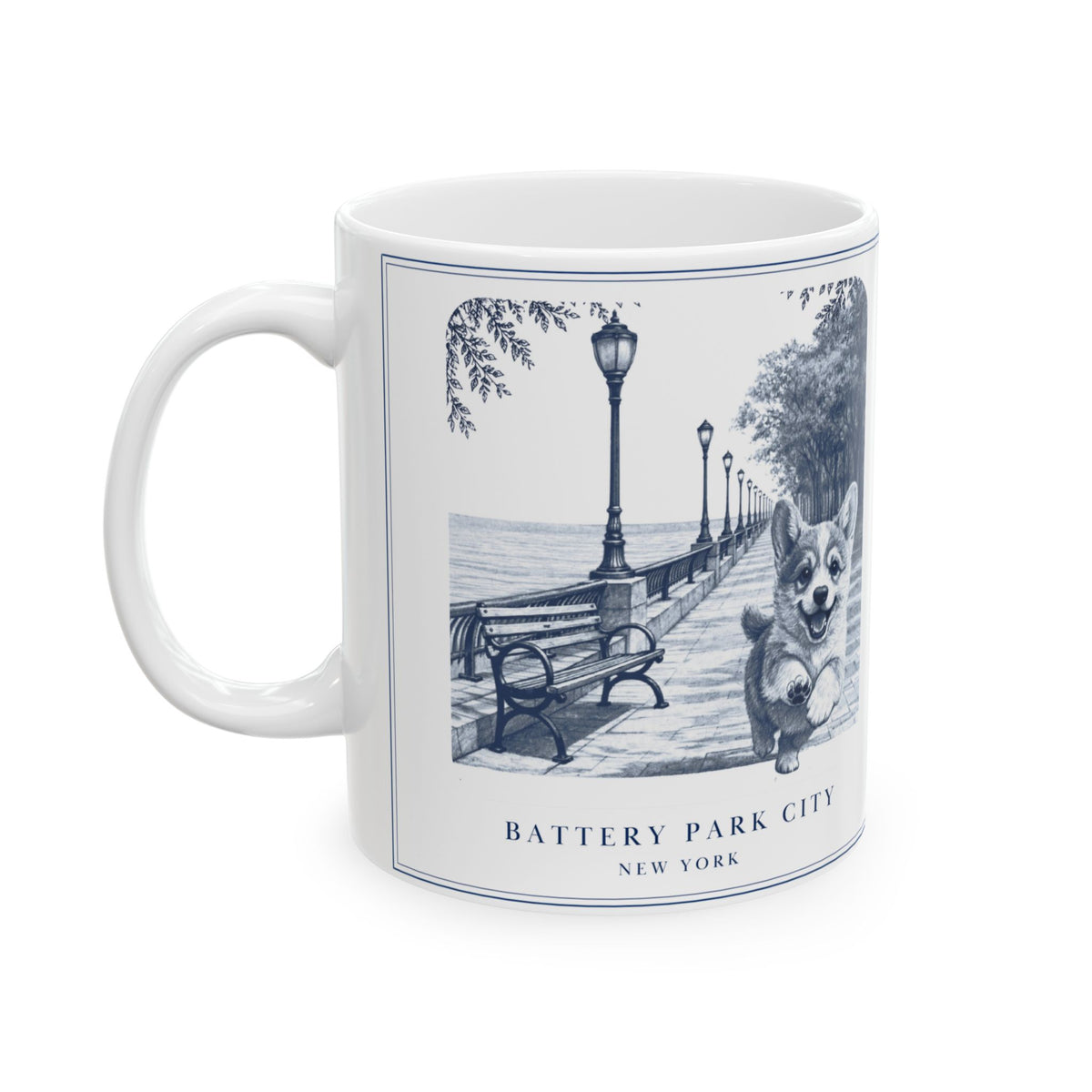Battery Park City New York, Corgi: Whimsical Wisdom Mug