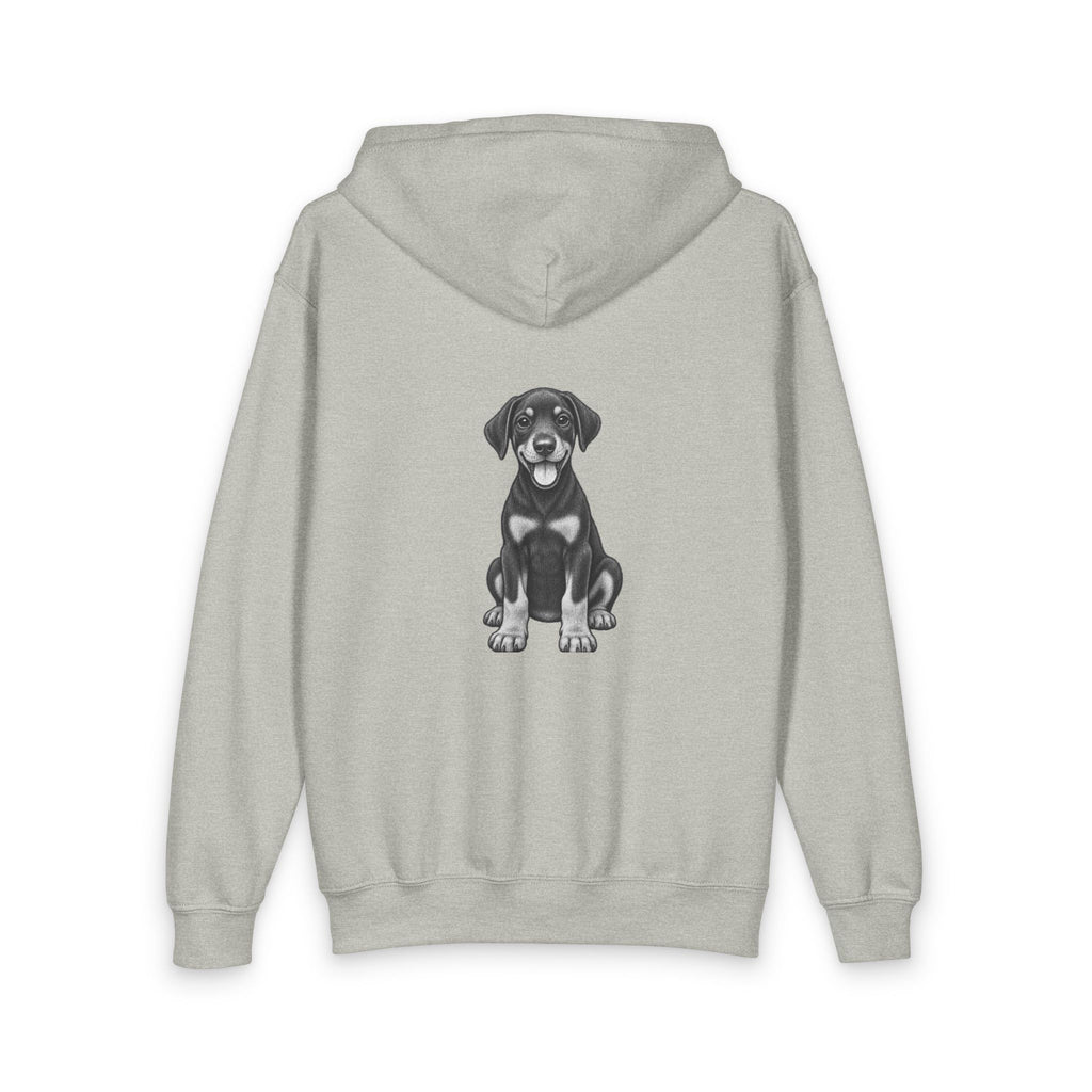 Doberman, Youth Heavy Blend Zipped Unisex Hoodie