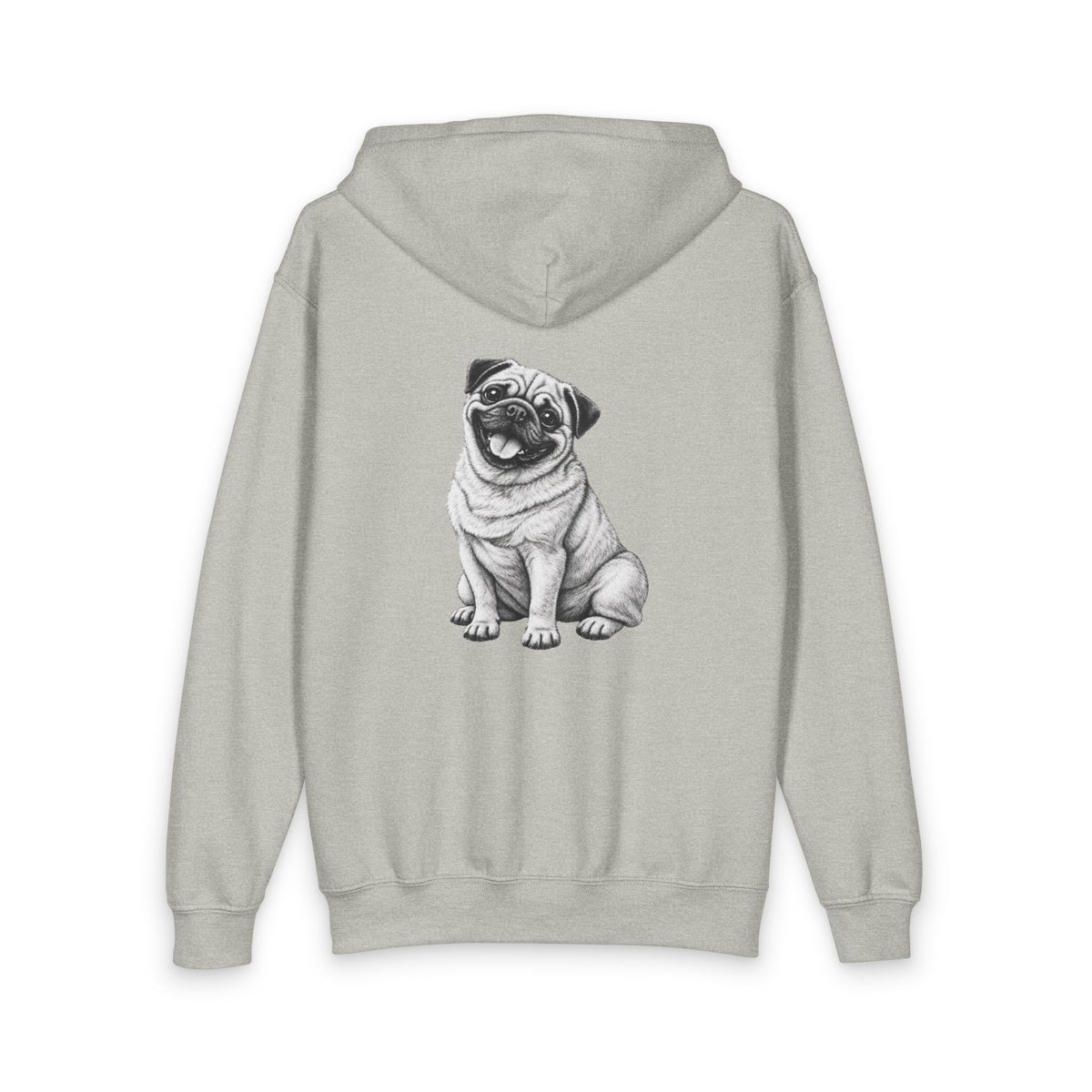 Pug, Youth Heavy Blend Zipped Unisex Hoodie