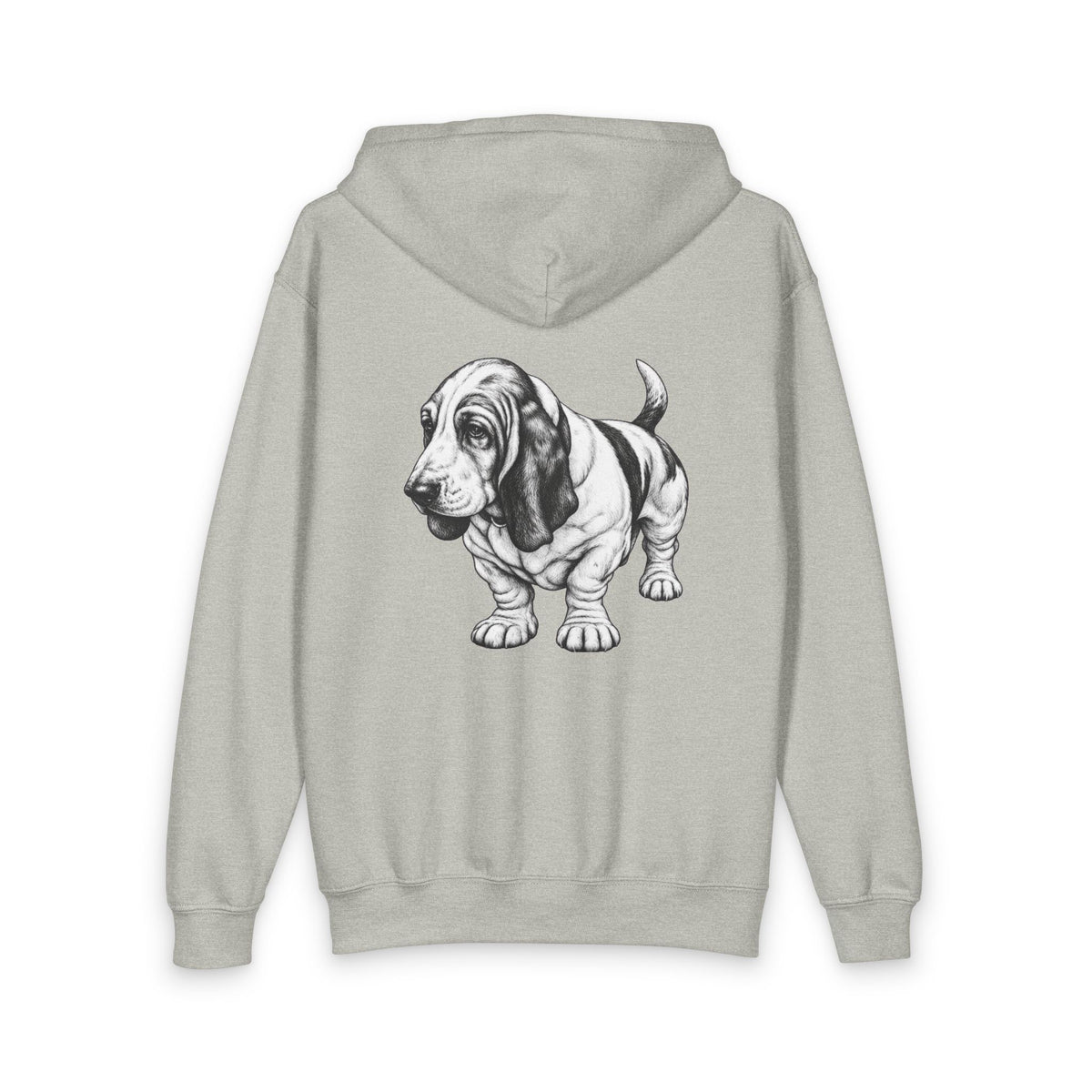 Basset Hound, Youth Heavy Blend Zipped Unisex Hoodie