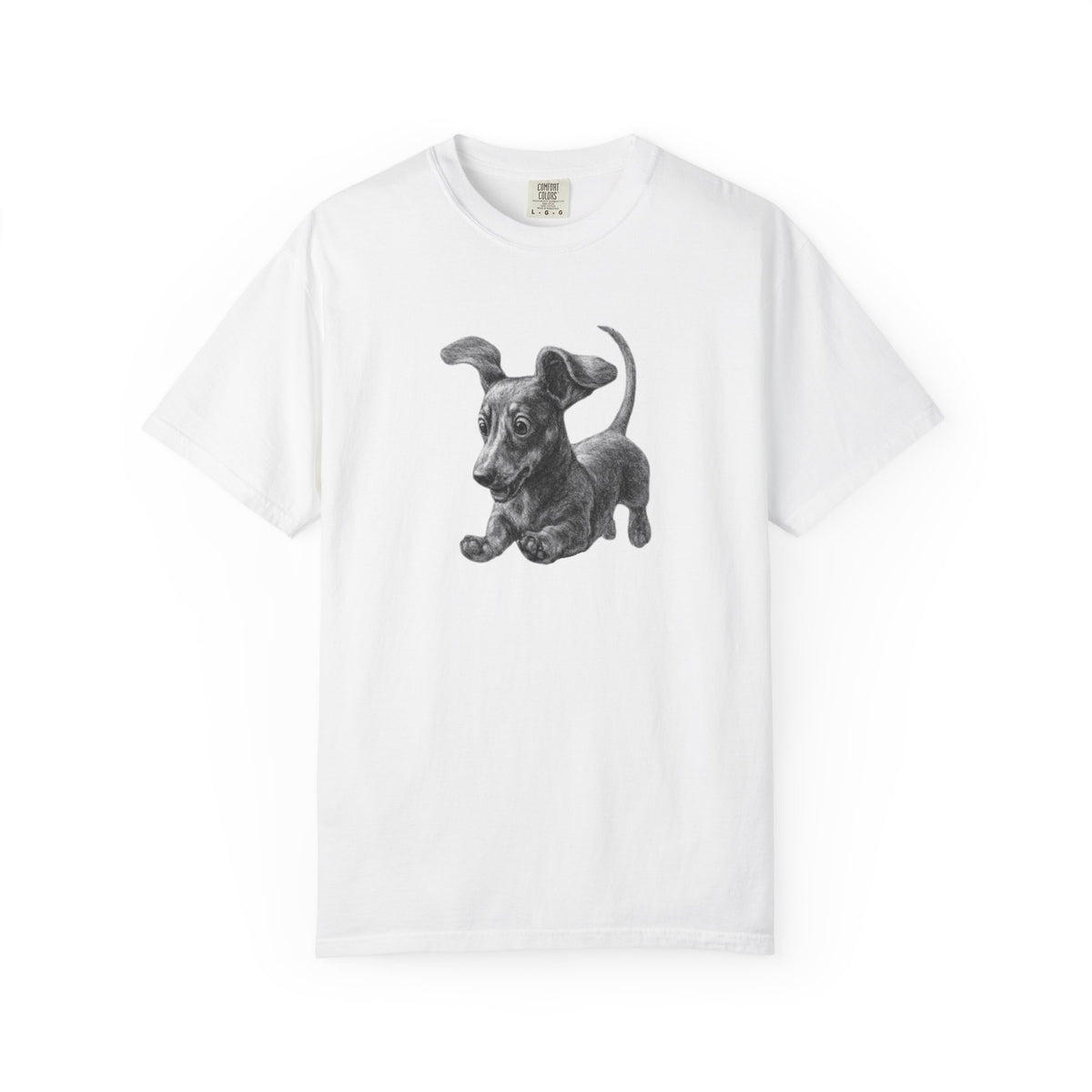 Dachshund Running, Illustrated Unisex T-Shirt | Exceptional Comfort