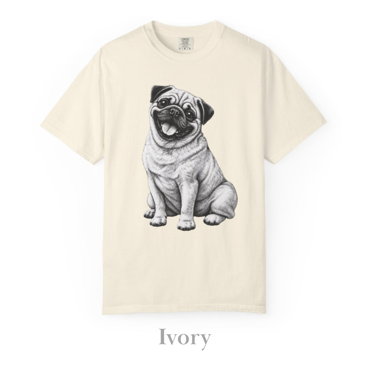 Pug, Illustrated Unisex T-Shirt | Exceptional Comfort
