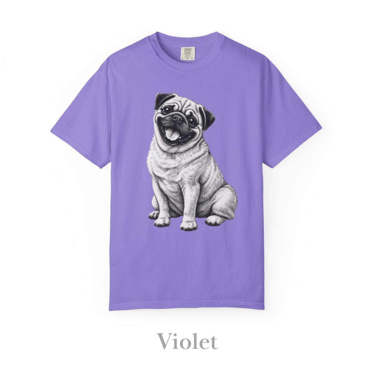 Pug, Illustrated Unisex T-Shirt | Exceptional Comfort