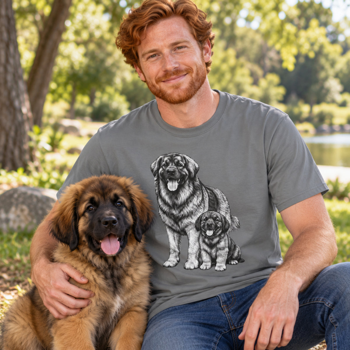Leonberger, Illustrated Unisex T-Shirt | Exceptional Comfort