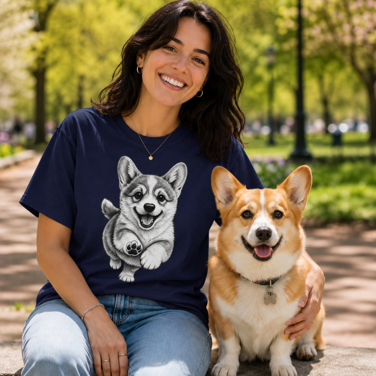 Corgi, Illustrated Unisex T-Shirt | Exceptional Comfort