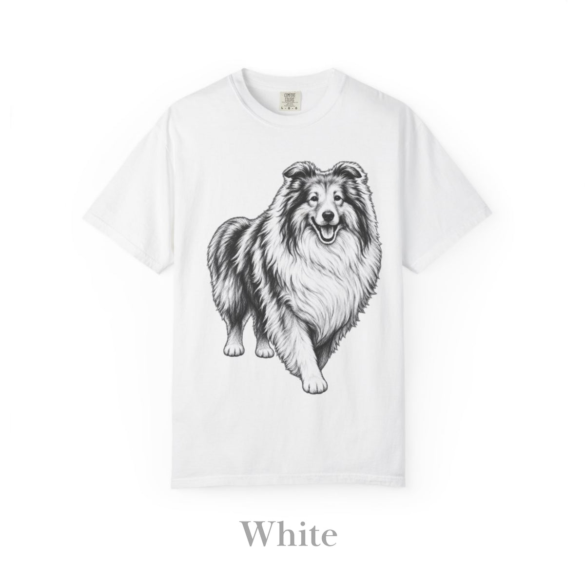 Collie Dog, Illustrated Unisex T-Shirt | Exceptional Comfort