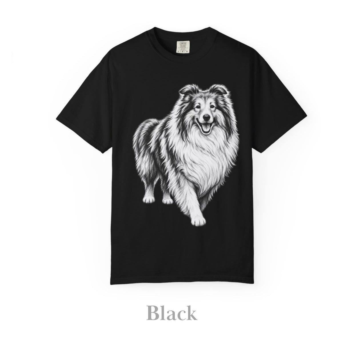 Collie Dog, Illustrated Unisex T-Shirt | Exceptional Comfort
