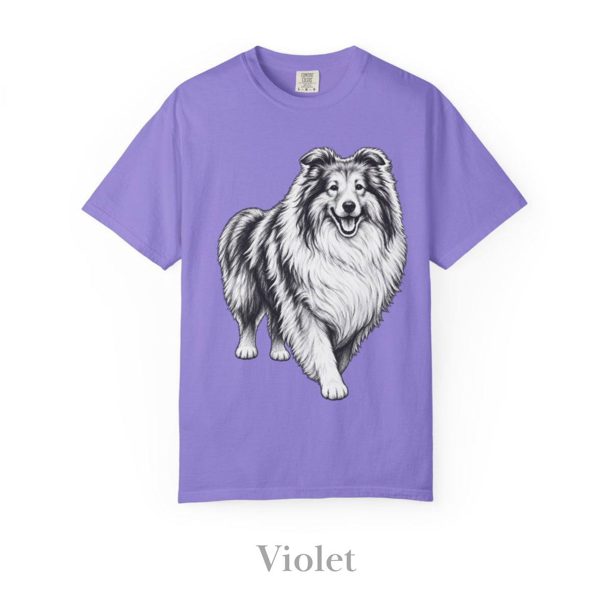 Collie Dog, Illustrated Unisex T-Shirt | Exceptional Comfort