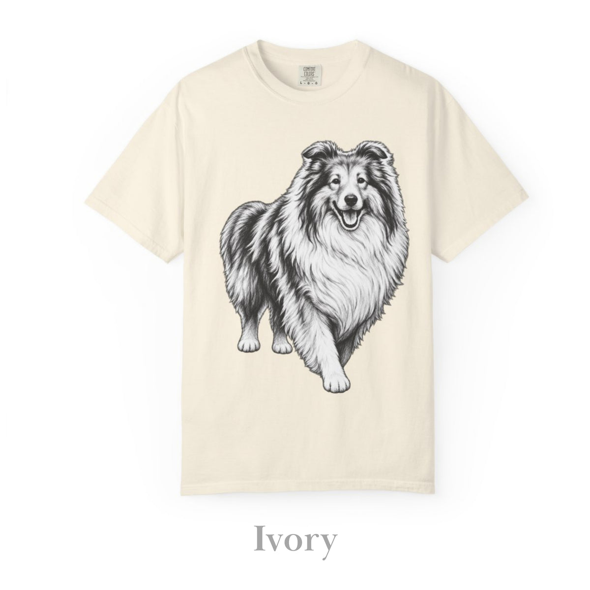 Collie Dog, Illustrated Unisex T-Shirt | Exceptional Comfort