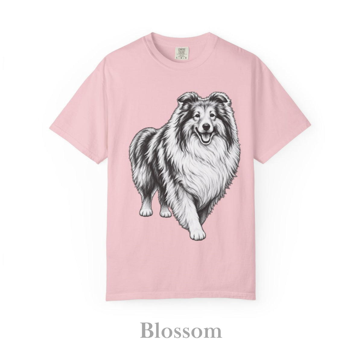 Collie Dog, Illustrated Unisex T-Shirt | Exceptional Comfort