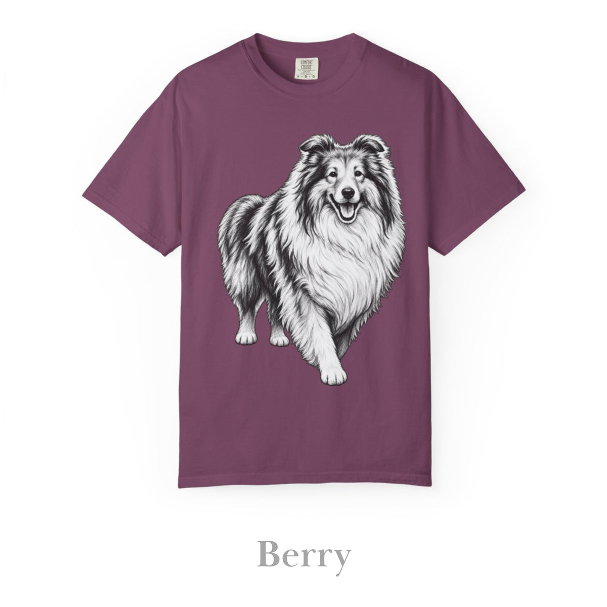 Collie Dog, Illustrated Unisex T-Shirt | Exceptional Comfort