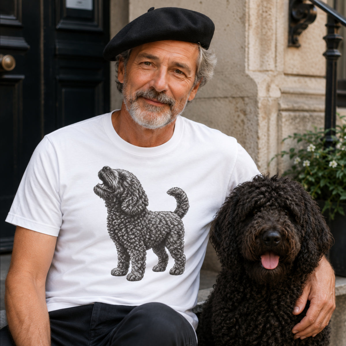 Barbet Dog , Illustrated Unisex T-Shirt | Exceptional Comfort