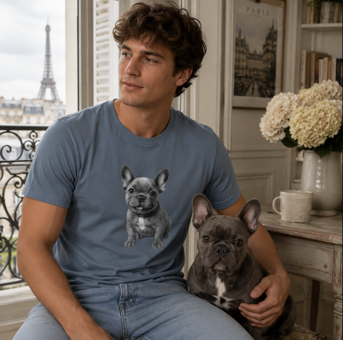 French Bulldog , Illustrated Unisex T-Shirt | Exceptional Comfort