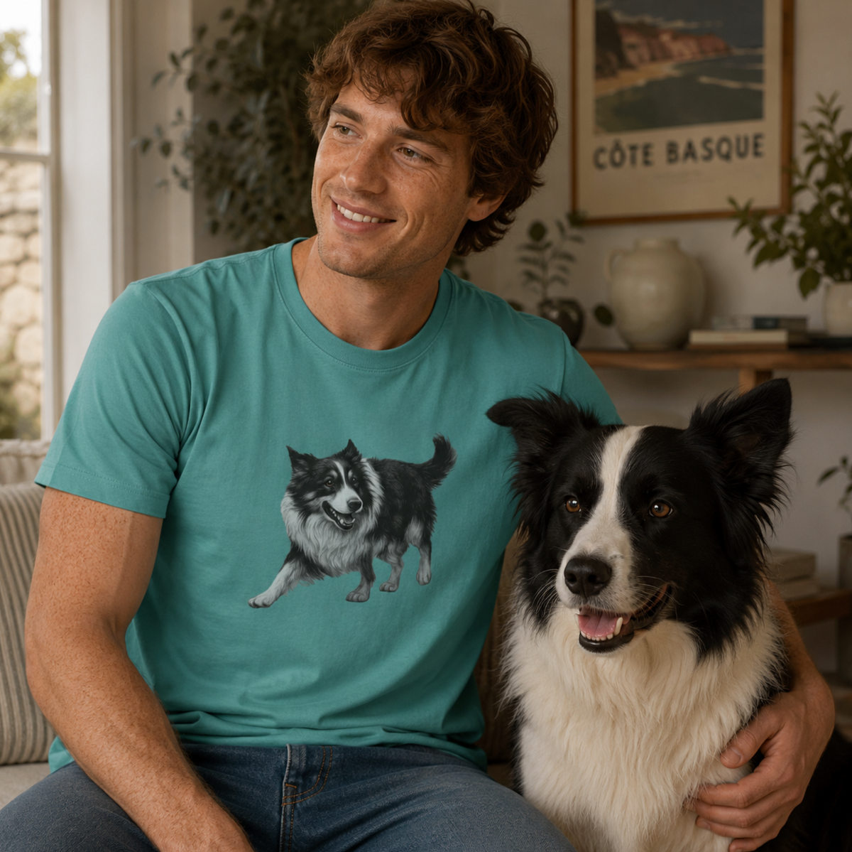 Border Collie , Illustrated Unisex T-Shirt | Exceptional Comfort