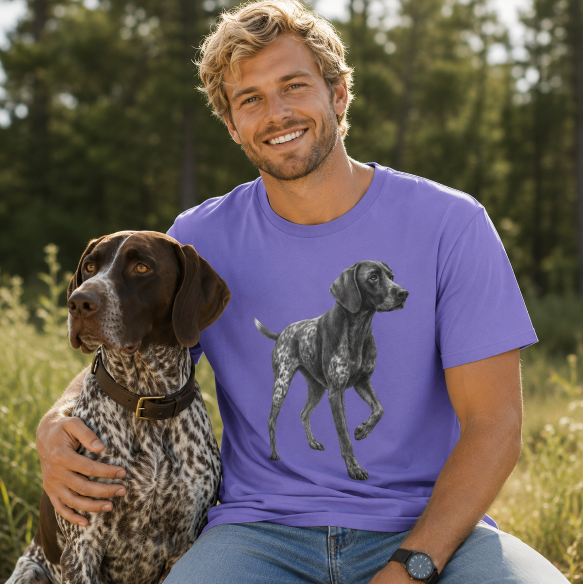 German Pointer , Illustrated Unisex T-Shirt | Exceptional Comfort