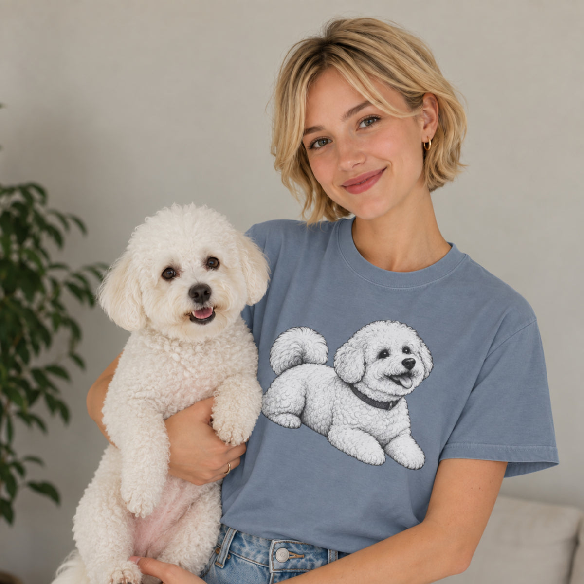 Bichon Frise, Illustrated Unisex T-Shirt | Exceptional Comfort