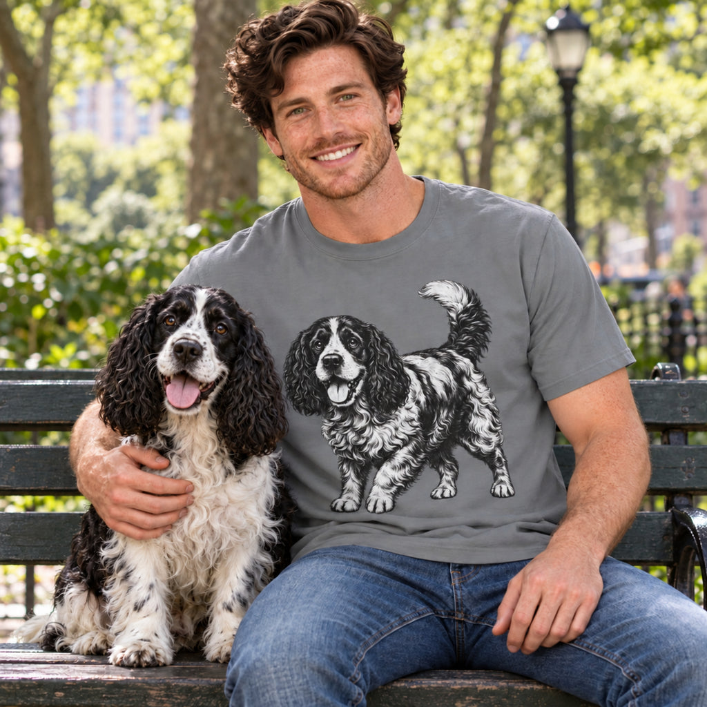 Cocker Spaniel, Illustrated Unisex T-Shirt | Exceptional Comfort