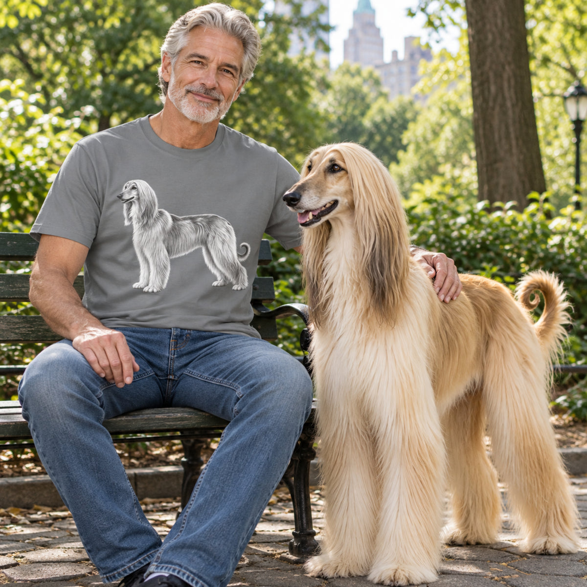Afghan Hound, Illustrated Unisex T-Shirt | Exceptional Comfort