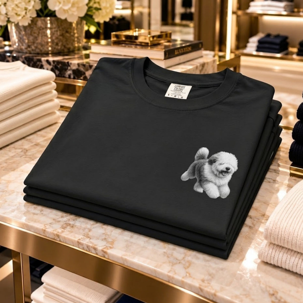 Old English Sheepdog, Illustrated Unisex T-Shirt | Exceptional Comfort