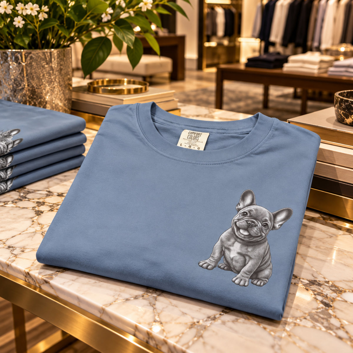 French Bulldog, Illustrated Unisex T-Shirt | Exceptional Comfort