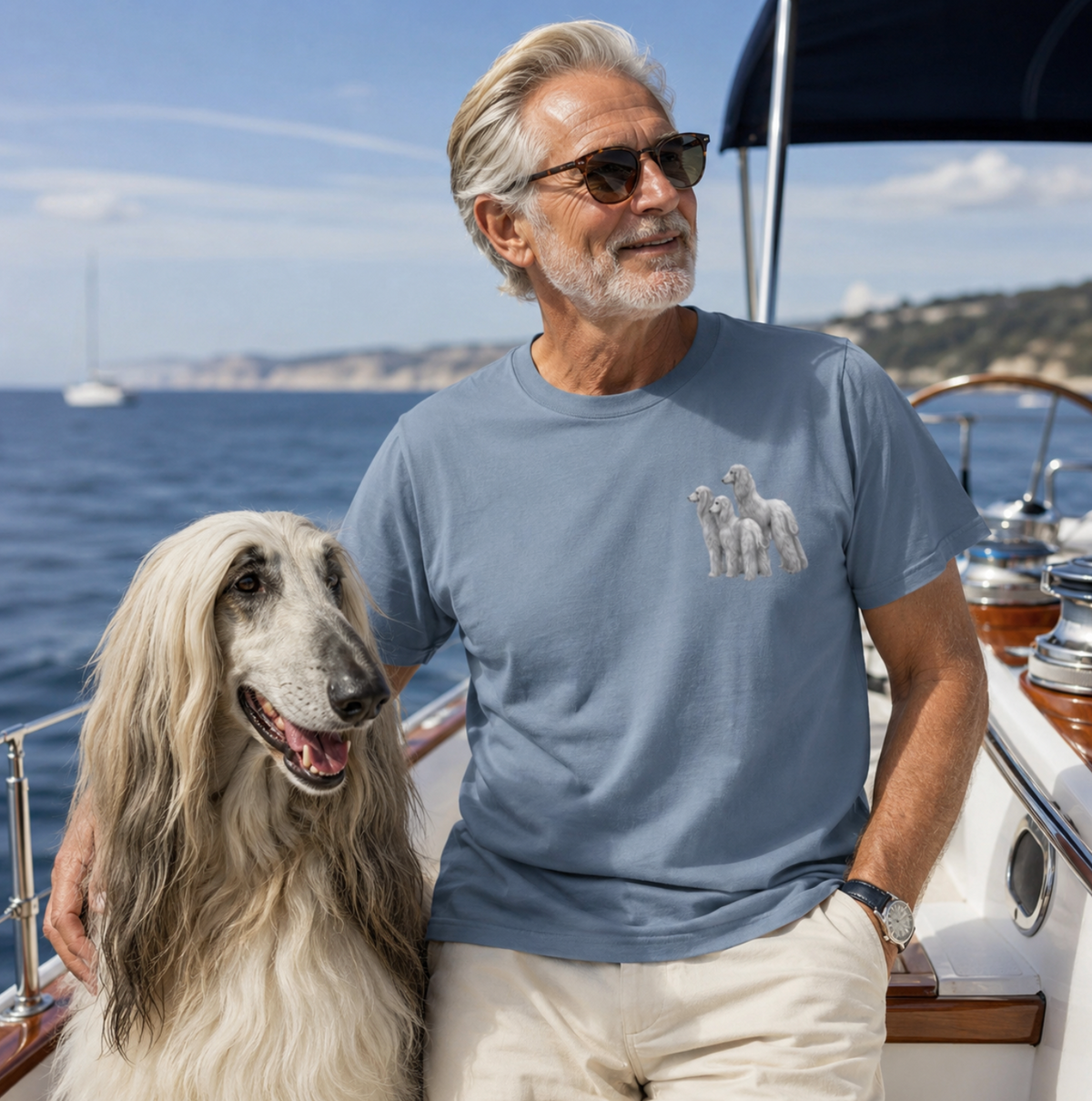 Afghan Hound, Illustrated Unisex T-Shirt | Exceptional Comfort with Small Graphic
