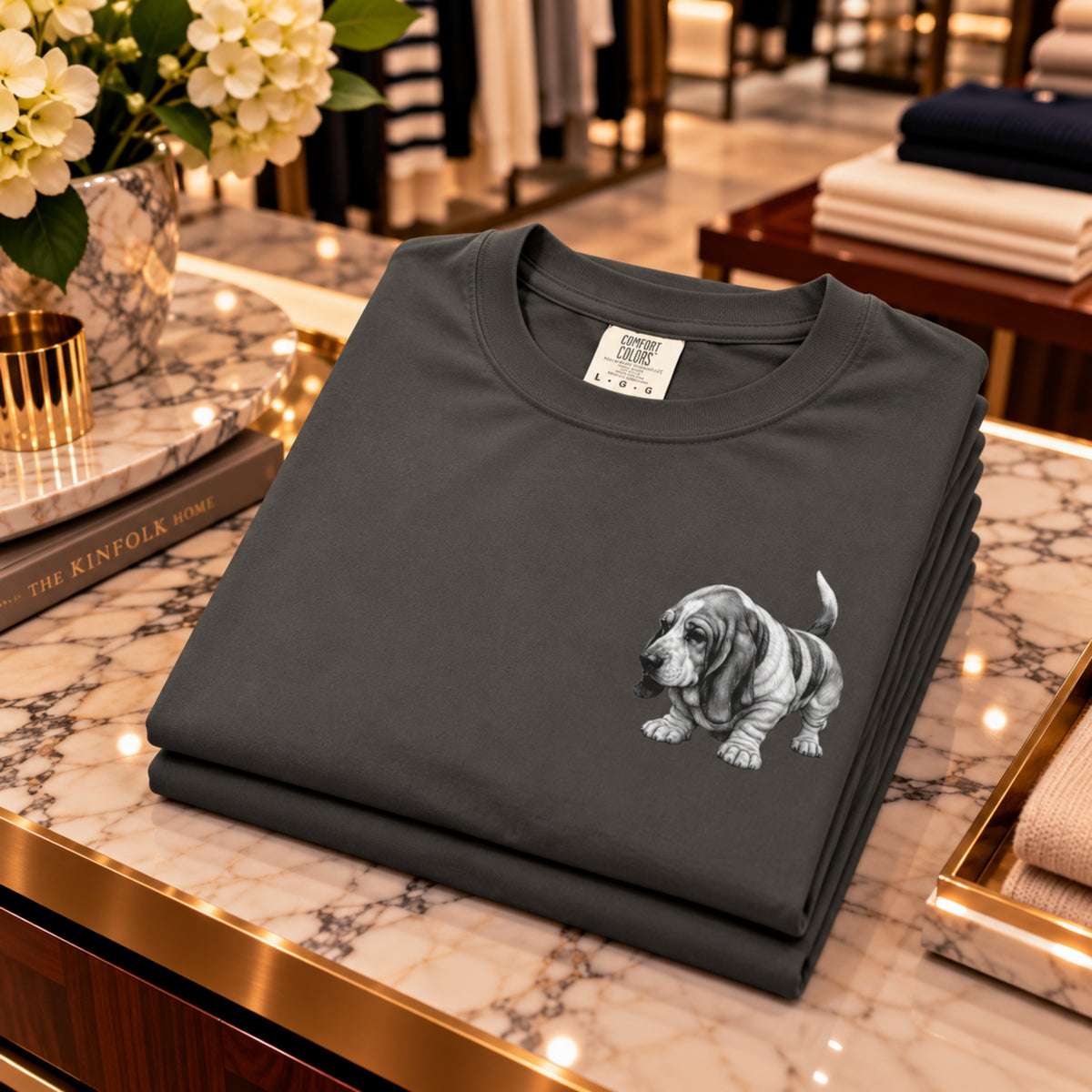 Basset Hound, Illustrated Unisex T-Shirt | Exceptional Comfort
