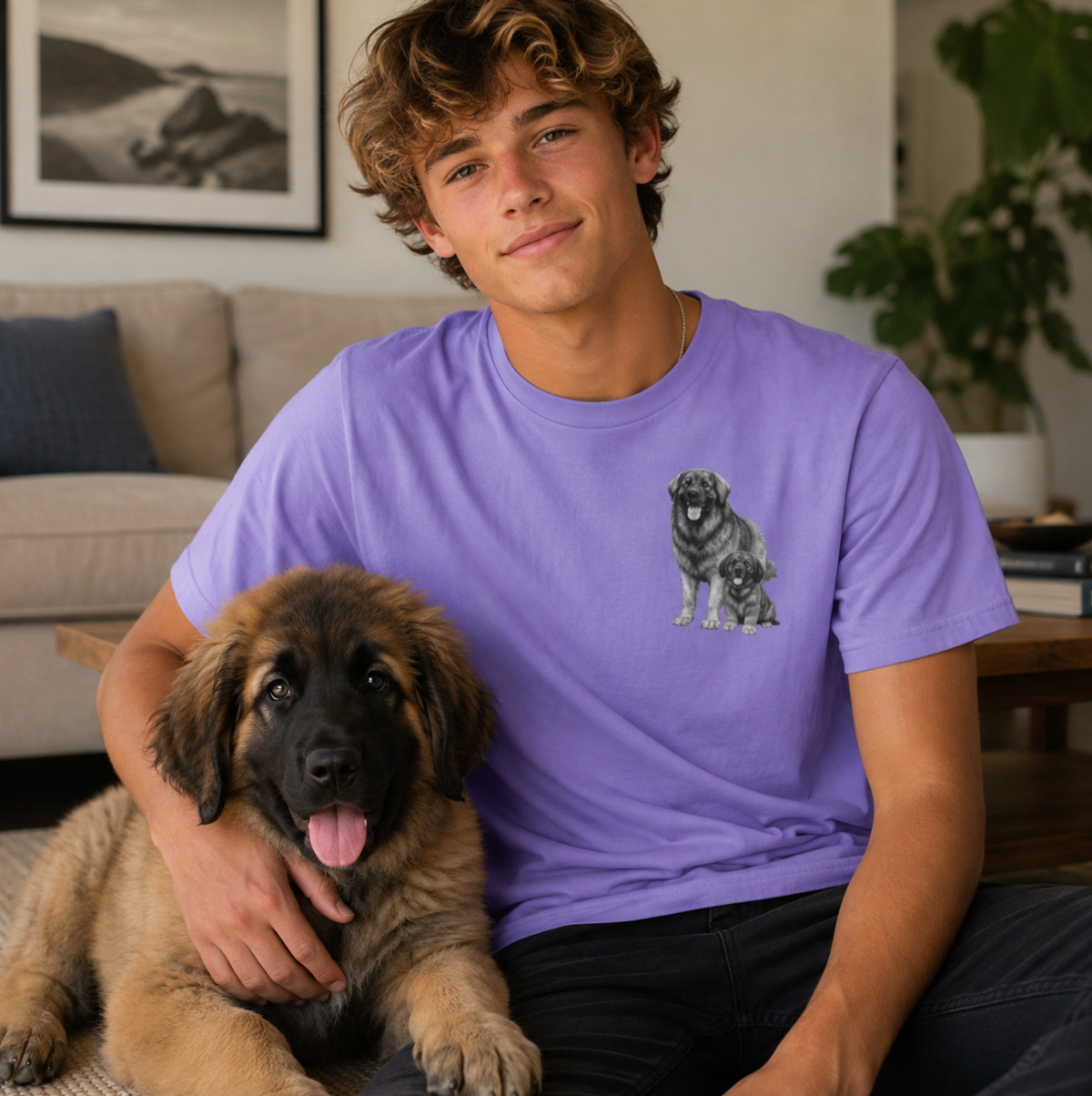 Leonberger, Illustrated Unisex T-Shirt | Exceptional Comfort