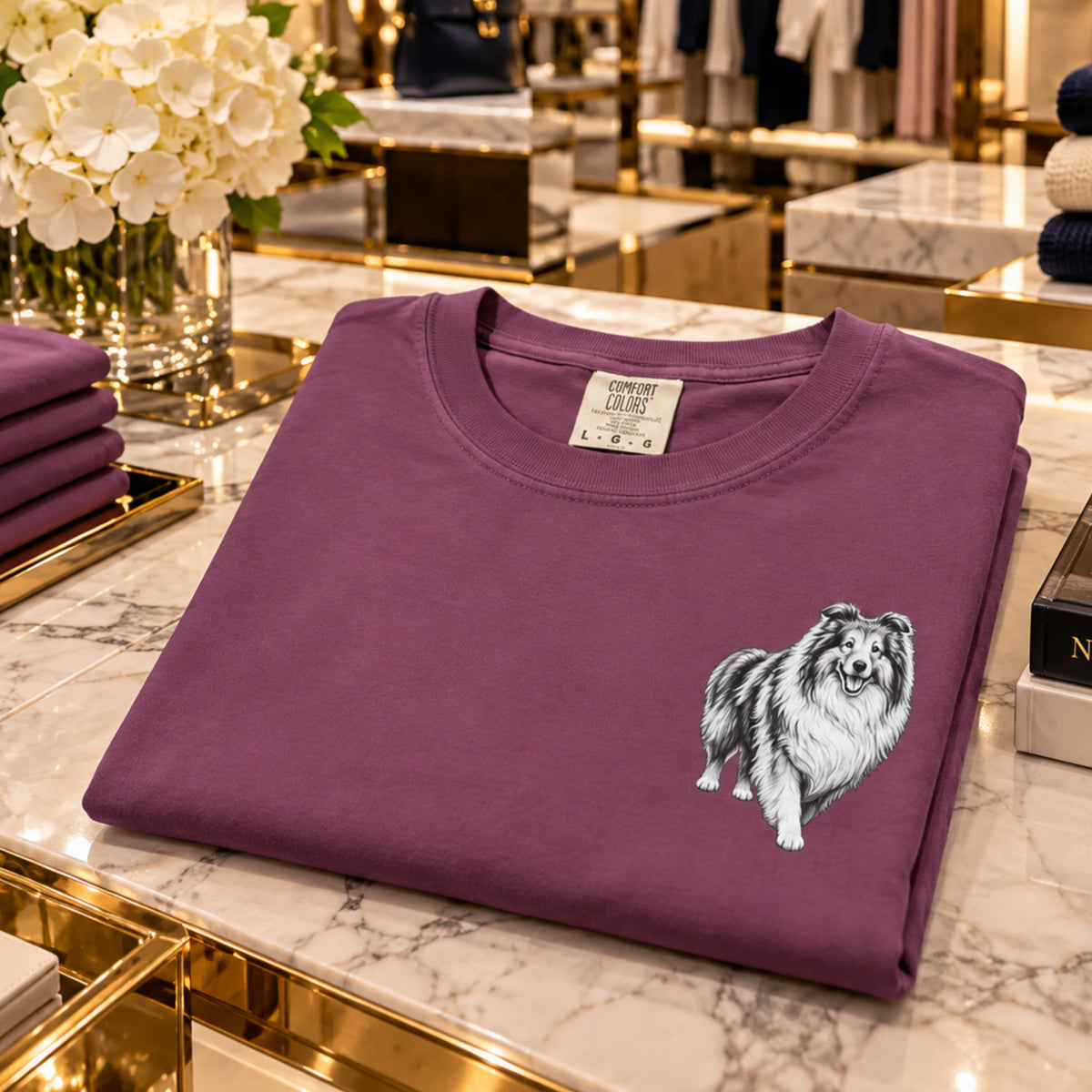 Collie, Illustrated Unisex T-Shirt | Exceptional Comfort