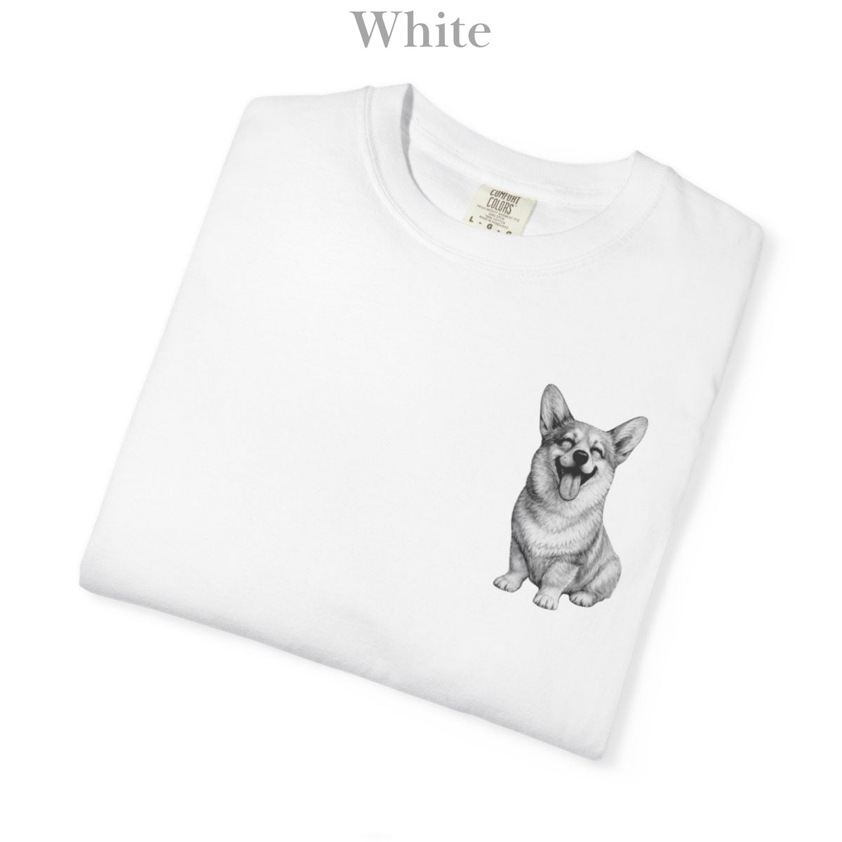 Happy Corgi, Illustrated Unisex T-Shirt | Exceptional Comfort