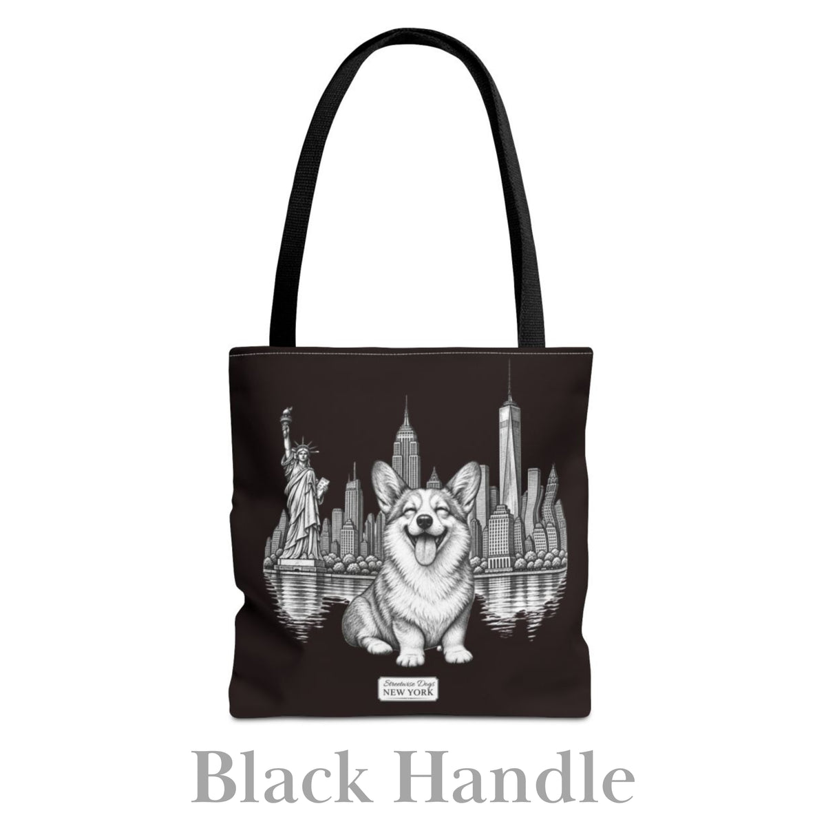 Corgi in New York, Durable Tote Bag