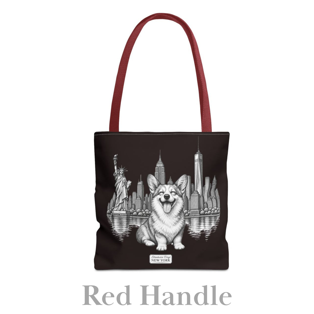 Corgi in New York, Durable Tote Bag