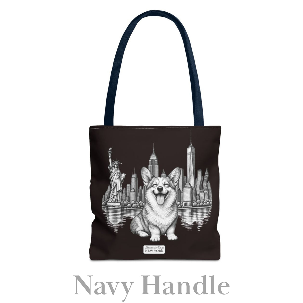 Corgi in New York, Durable Tote Bag