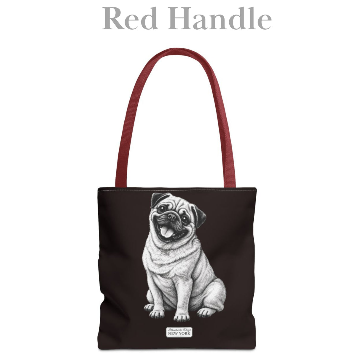 Pug, Durable Tote Bag