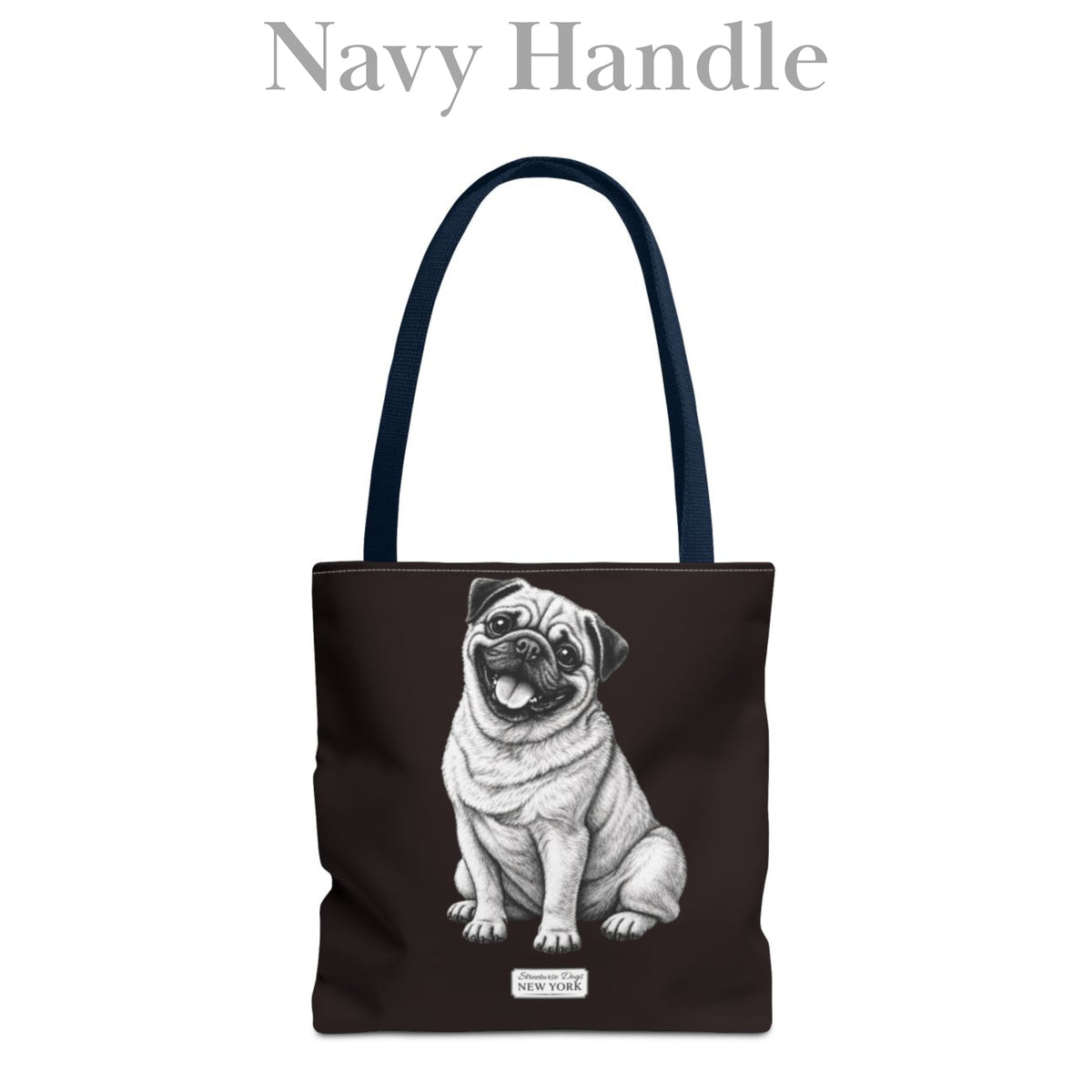 Pug, Durable Tote Bag