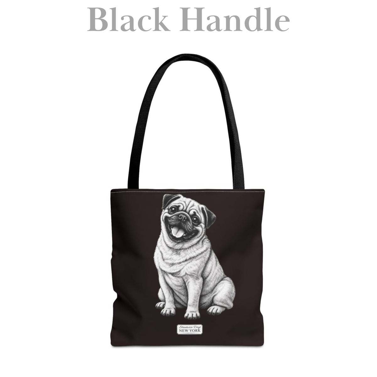 Pug, Durable Tote Bag