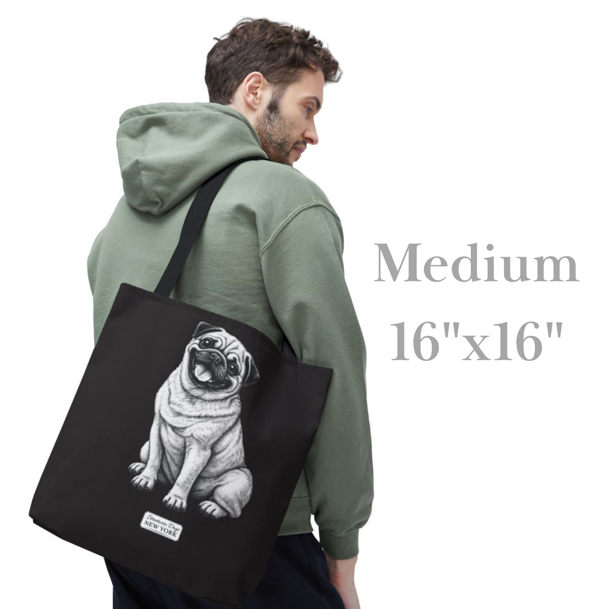 Pug, Durable Tote Bag
