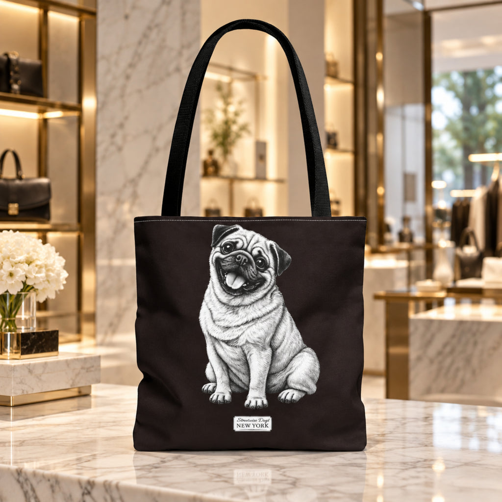 Pug, Durable Tote Bag