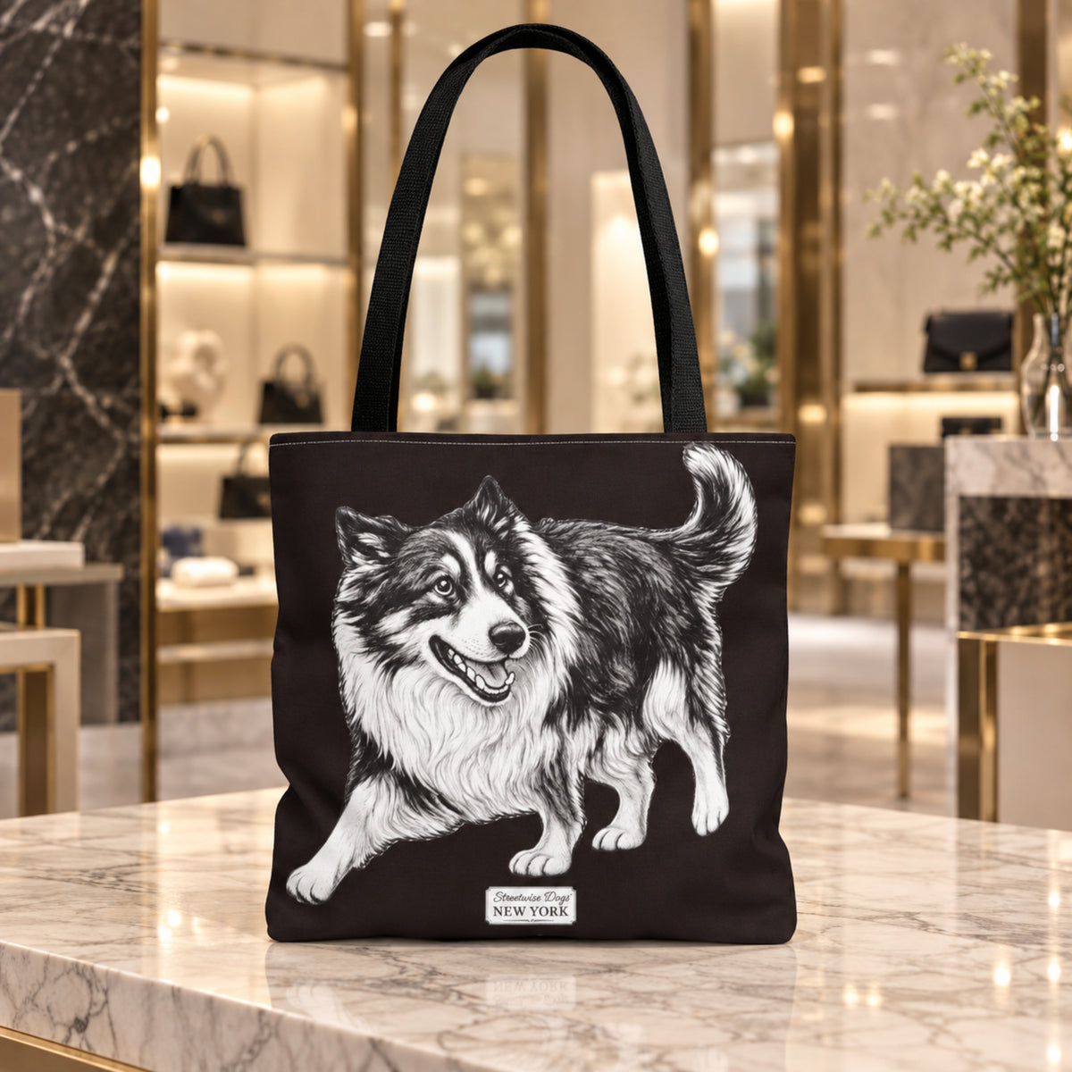 Border Collie, Durable Tote Bag