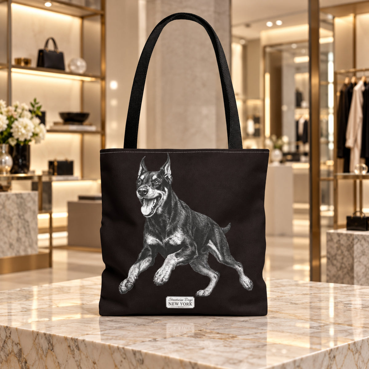 Doberman, Durable Tote Bag