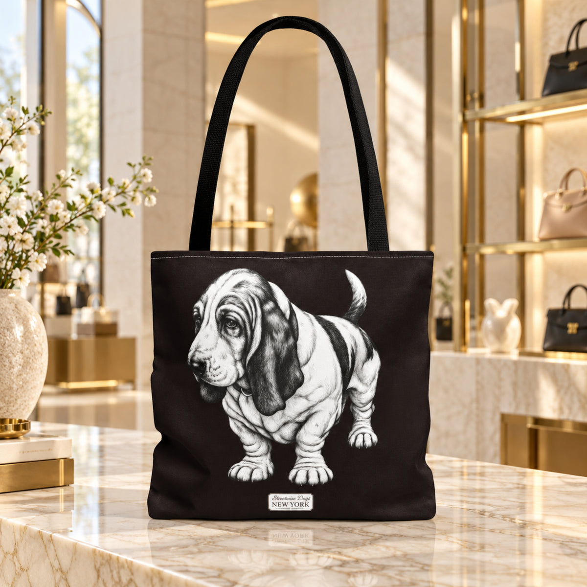 Basset Hound, Durable Tote Bag