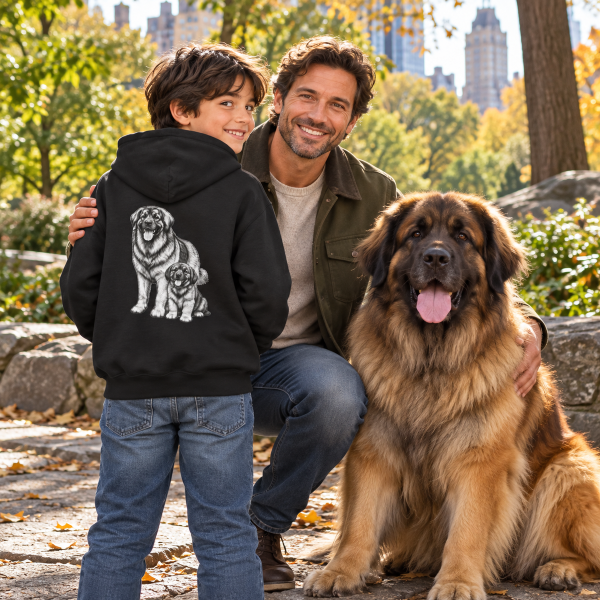 Leonberger, Youth Heavy Blend Zipped Unisex Hoodie