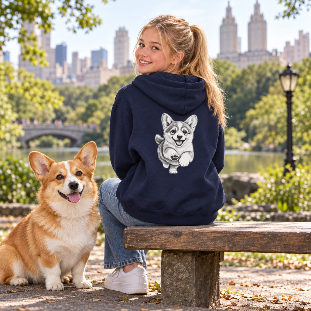 Corgi, Youth Heavy Blend Zipped Unisex Hoodie