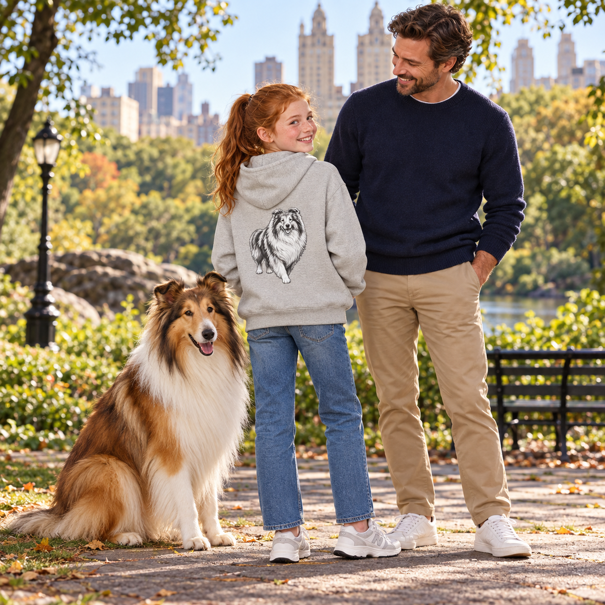Collie, Youth Heavy Blend Zipped Unisex Hoodie