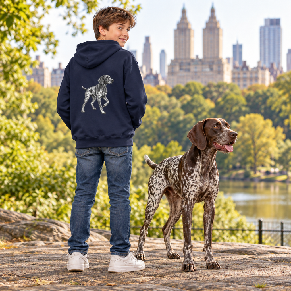 German Shorthaired Pointer, Youth Heavy Blend Zipped Unisex Hoodie