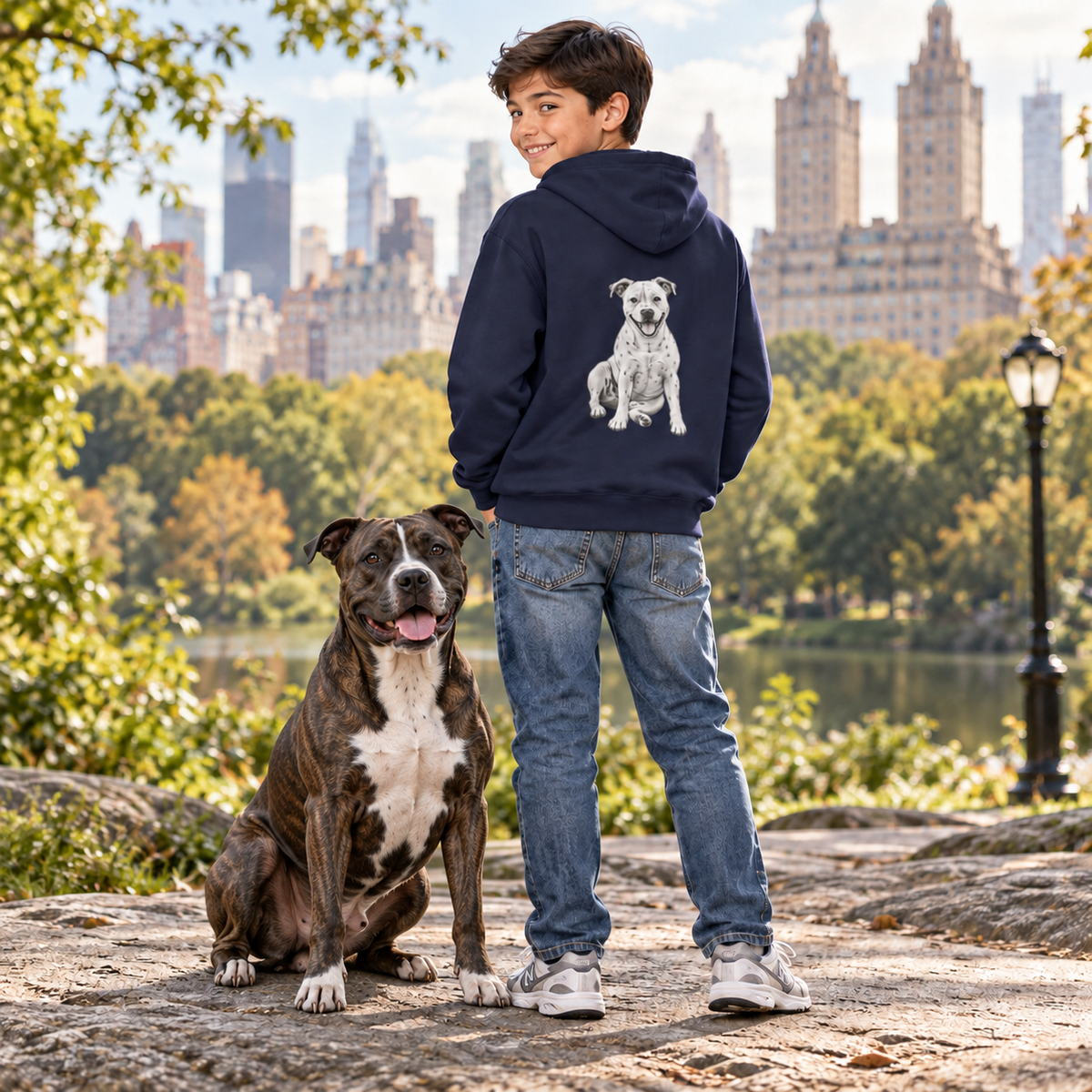 American Staffordshire Terrier, Youth Heavy Blend Zipped Unisex Hoodie
