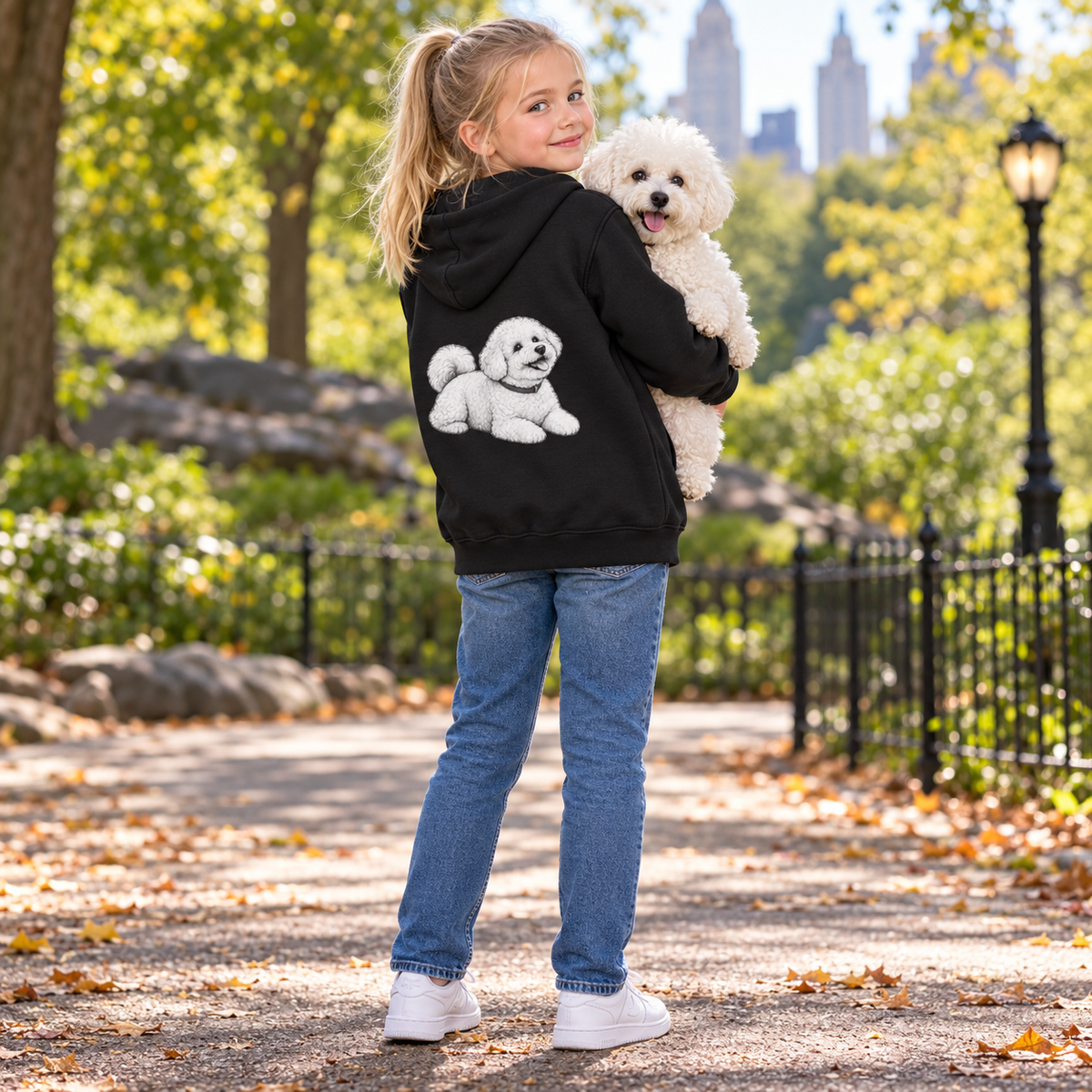 Bichon Frisé, Youth Heavy Blend Zipped Unisex Hoodie