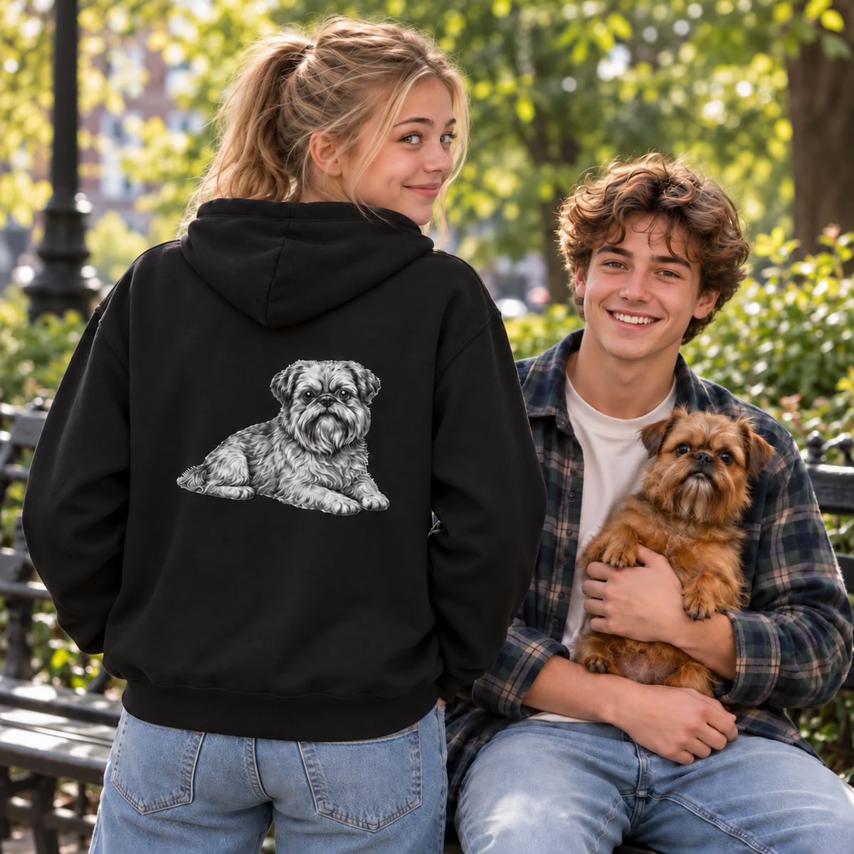 Brussels Griffon, Youth Heavy Blend Zipped Unisex Hoodie