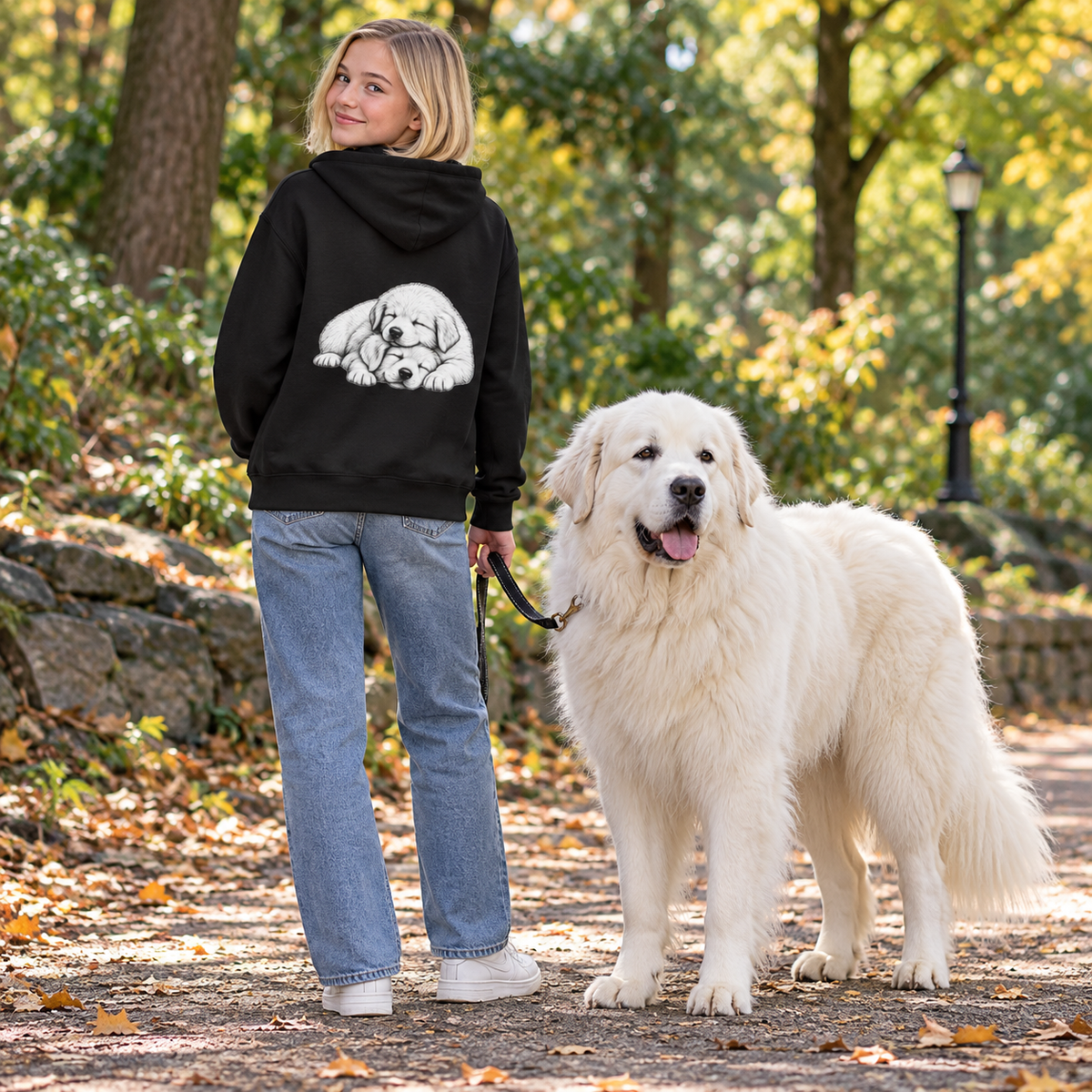 Great Pyrenees Puppies, Youth Heavy Blend Zipped Unisex Hoodie