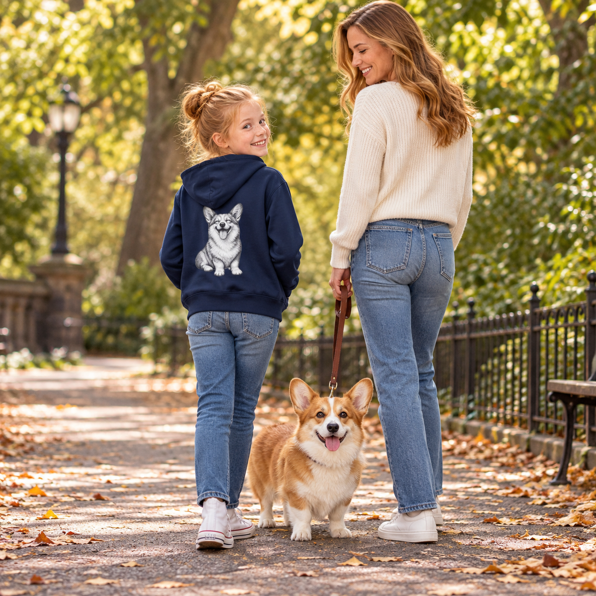 Corgi, Youth Heavy Blend Zipped Unisex Hoodie