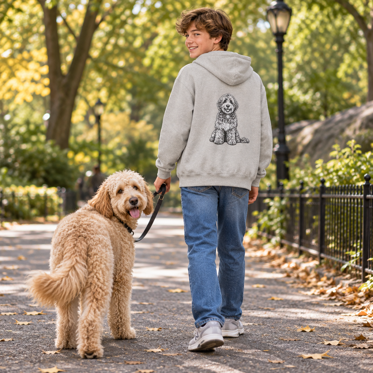 Labradoodle, Youth Heavy Blend Zipped Unisex Hoodie